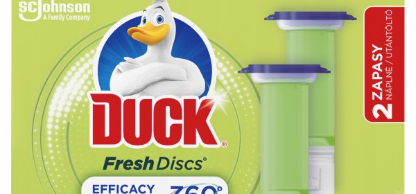 confezione di Duck Fresh disc per ilWC, colore verde, mostra il logo Duck con l'anatra, un lime e due applicatori per i dischi gel